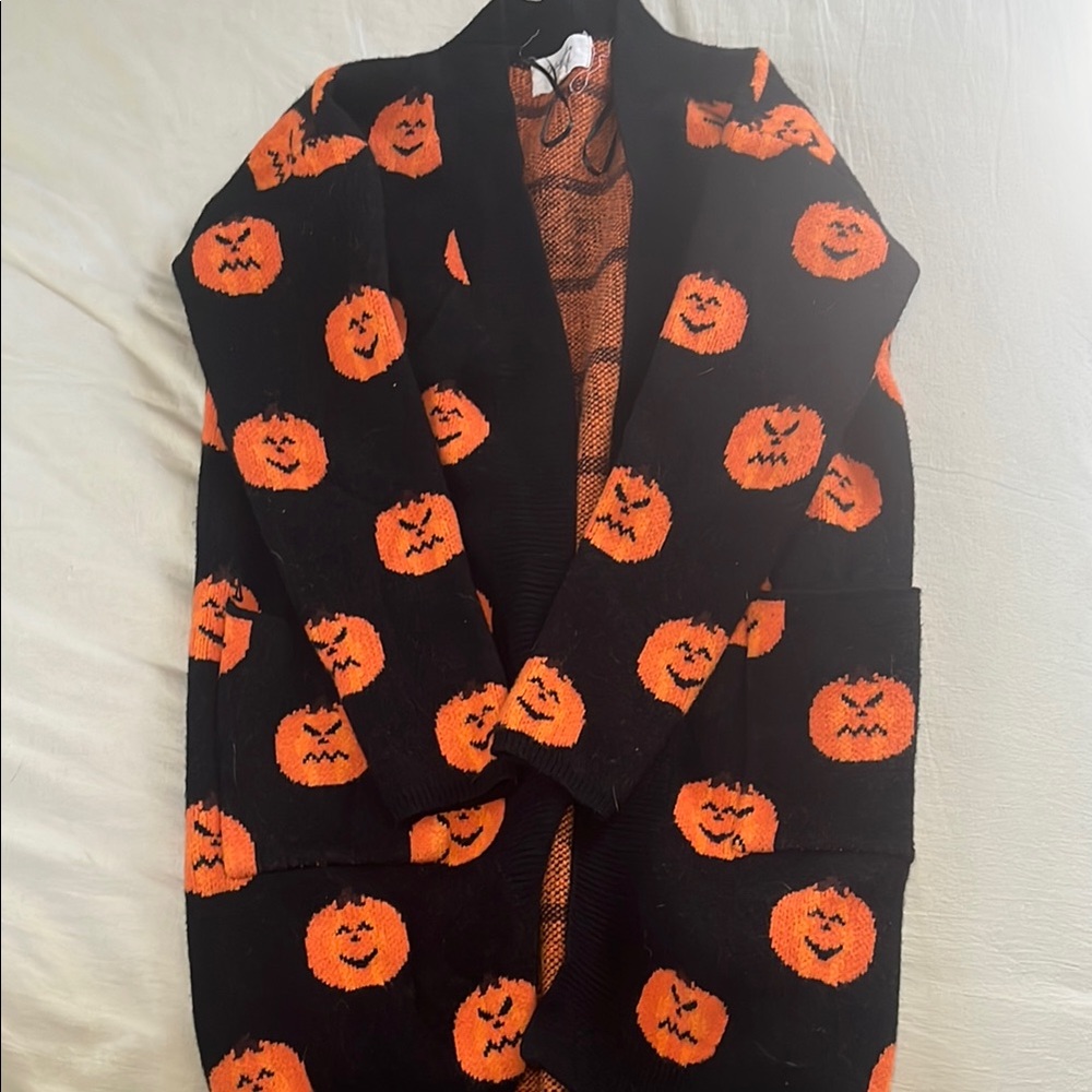 Unique Vintage Pumpkin Cardigan